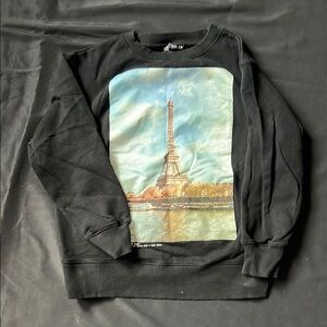 Black Eiffel Tower Print  sweatshirt